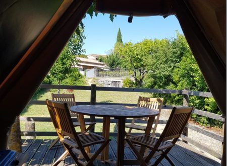 Tipi tent on stilts